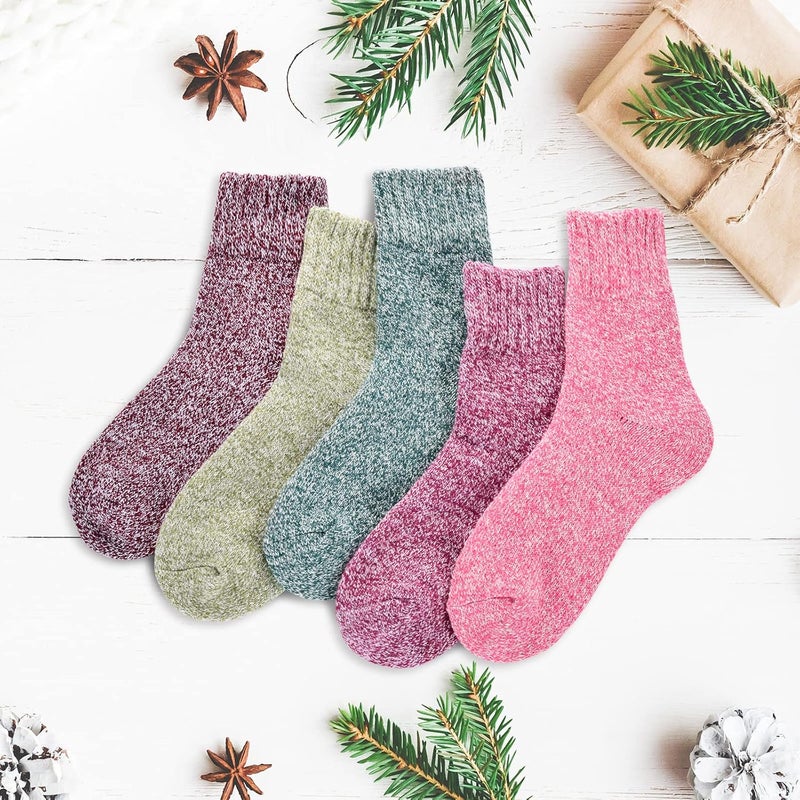 Clothclose Wool Socks - Winter Warm Wool Socks for Women Men, Soft Cozy Sock, Thick Knit Crew Boot Sock for Women Men - Image 2